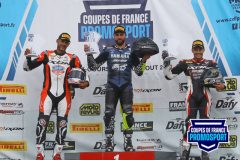 Podium 1000 course1.
MAGNY-COURS 2023.
Cinquième manche Coupe de France Promosport.
 5 / 6 Aout 2023.
© PHOTOPRESS.
Tel: 06 08 07 57 80.
info@photopress.fr